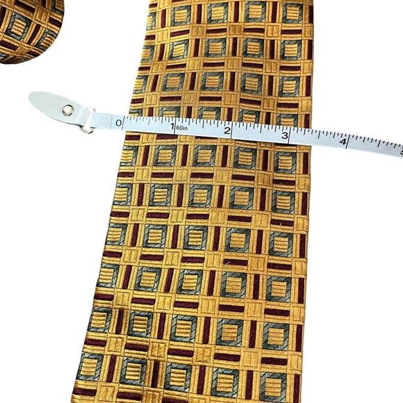 Jos A Bank Orange Mens 100% Silk Geometric Italy Mens Neck Tie 59" x 3.25" - Picture 6 of 16